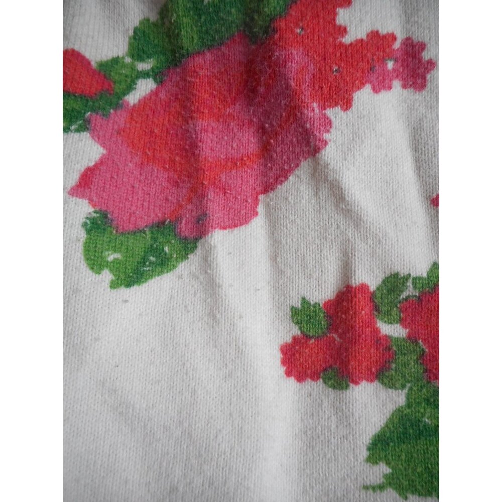 Pink White Floral Button front Cardigan Sweater Preswick & Moore 100% cotton - Picture 4 of 5